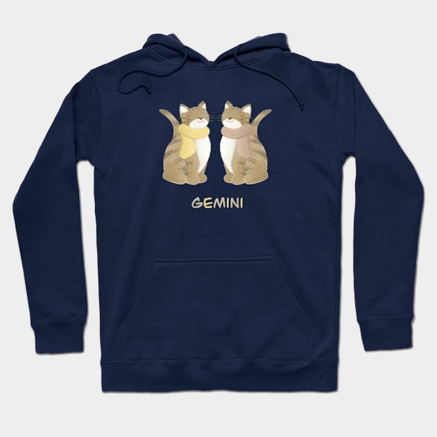 Gemini cat zodiac sign Hoodie by AbbyCatAtelier